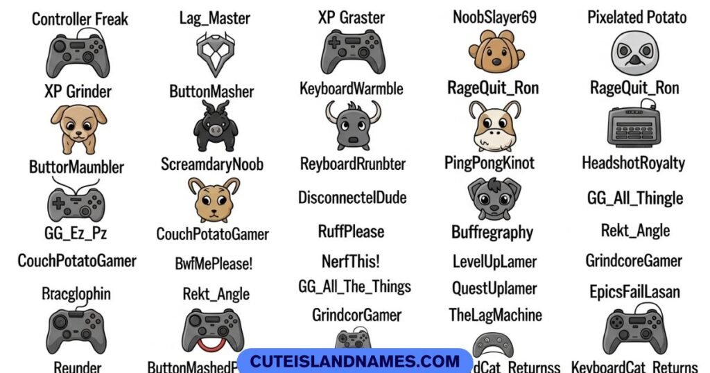 funny gamer names and funny usernames for social media and games