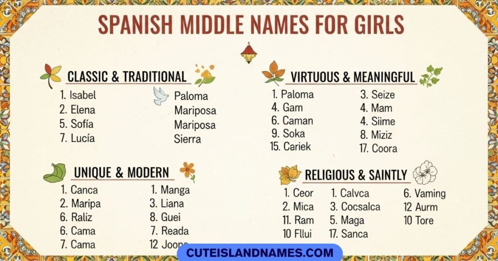 Spanish Middle Names For Girls