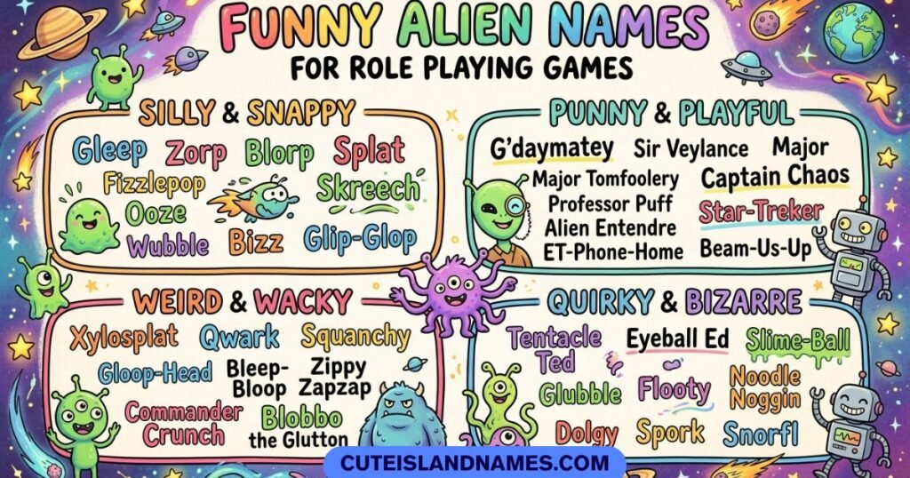 Funny Alien Names for Role Playing Games
