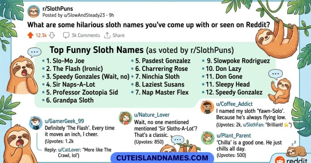 Funny Sloth Names Reddit
